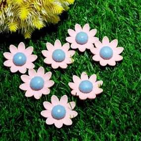 🌸 Flat Back Acrylic Flower Motif for DIY Crafts & Decor! Peachpuff, Khaki, 35mm 🎨