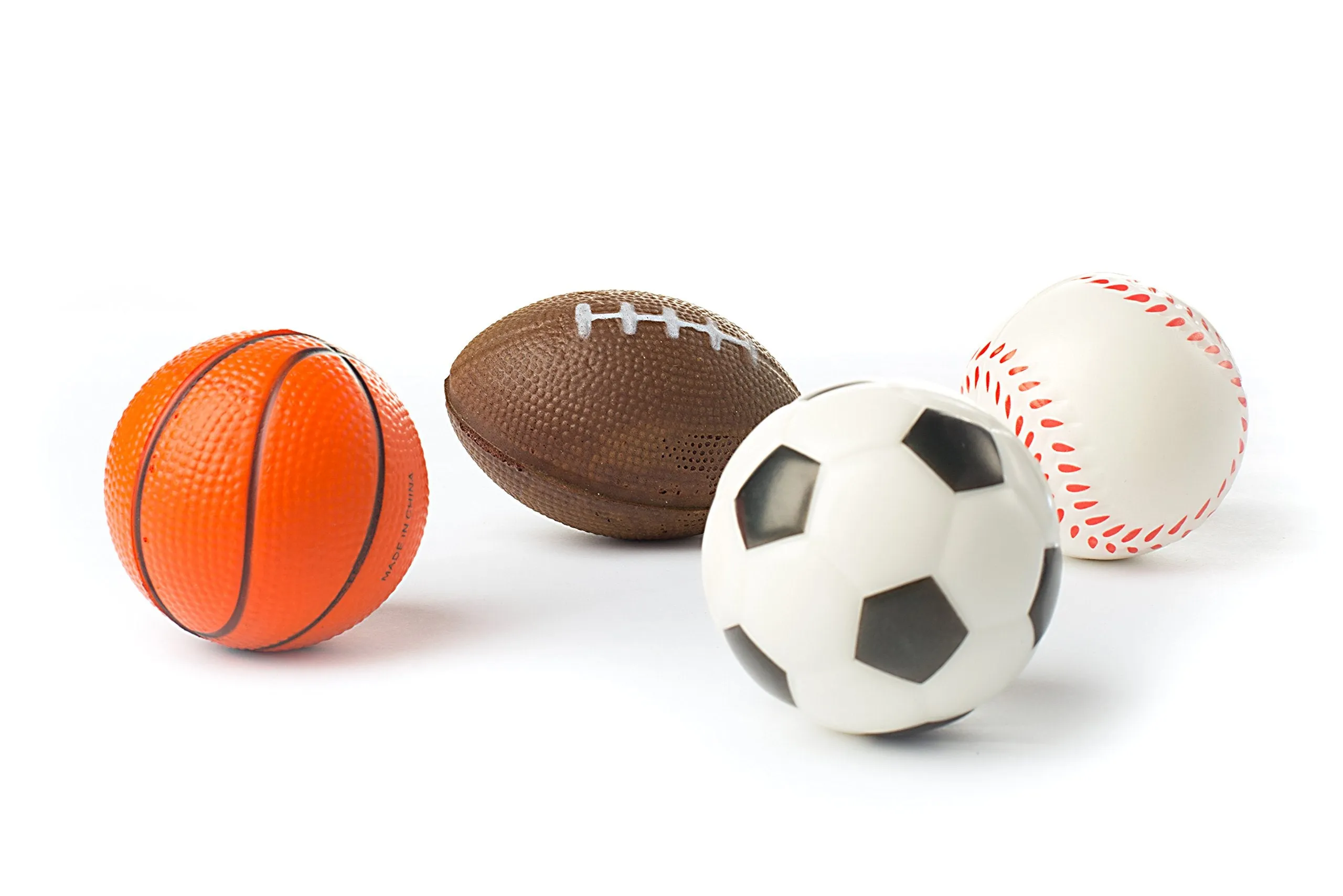 12 Sports Themed 2.5" Stress Balls Squeeze Balls Foam for Stress Relief, Relaxation, Party