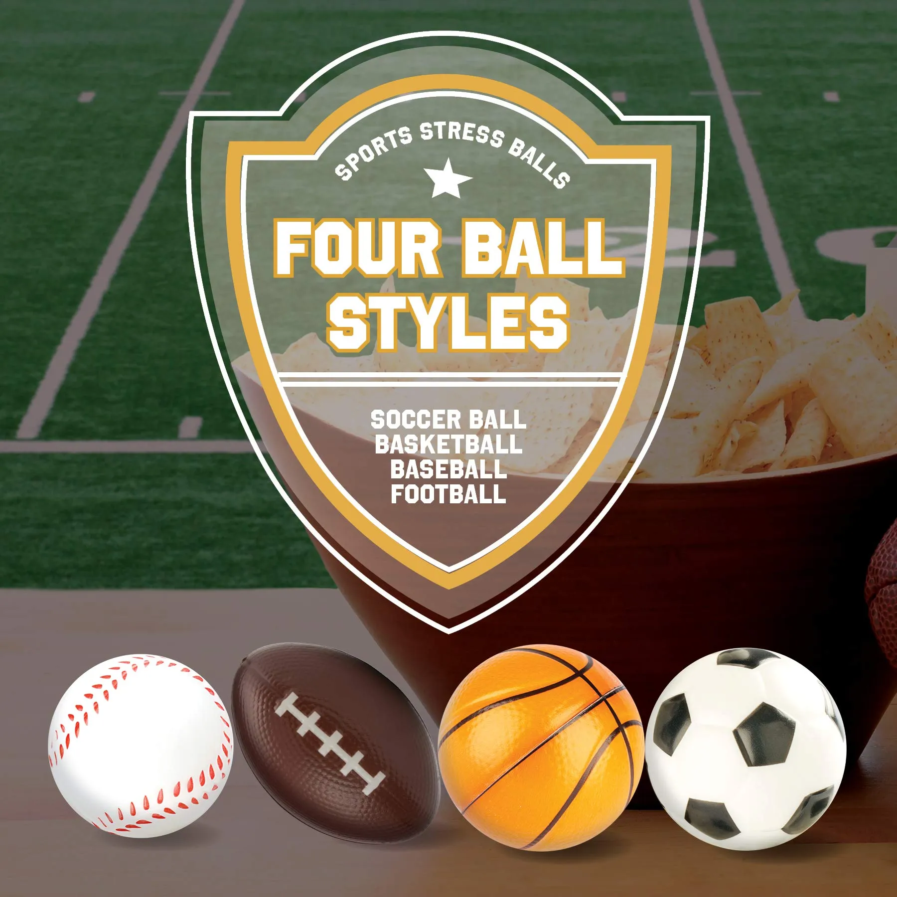 12 Sports Themed 2.5" Stress Balls Squeeze Balls Foam for Stress Relief, Relaxation, Party