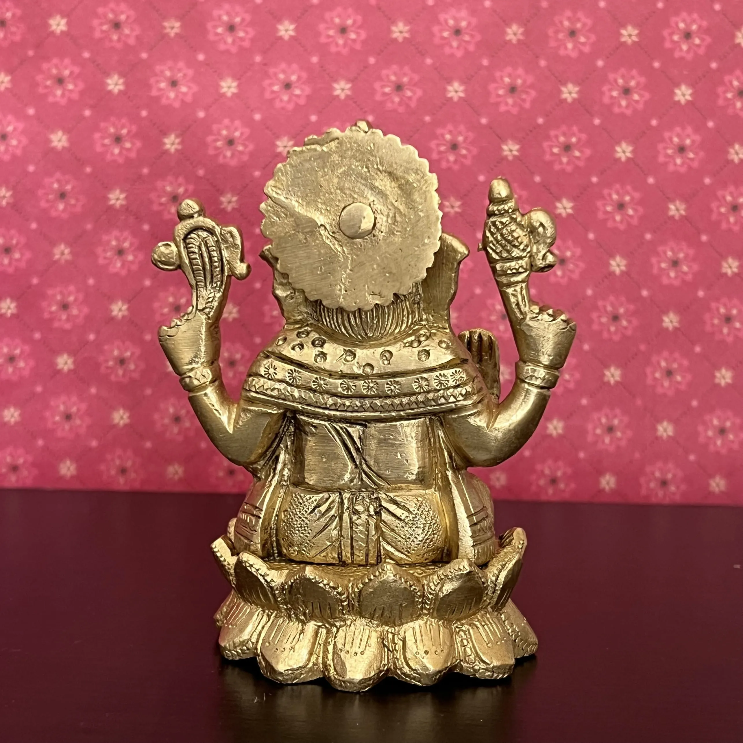 4 inches Lord Ganesh Brass Idol - Ganpati Decorative Statue for Home Decor