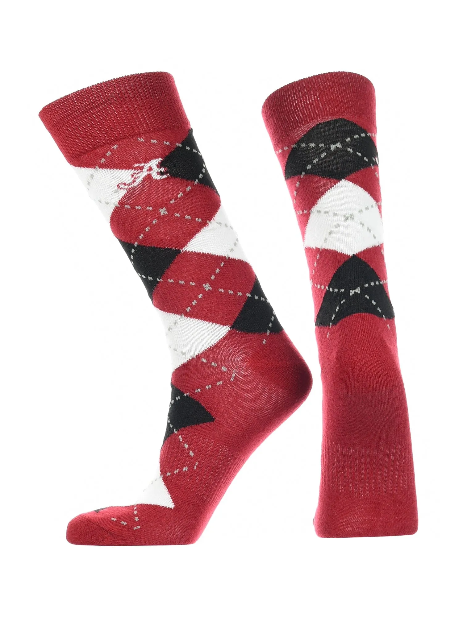 Alabama Crimson Tide Argyle Dress Socks NCAA Fanwear Crew Length