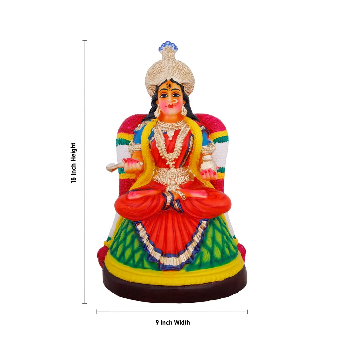 Annapurna Devi Paper Mache Golu Bommai - 15 x 9 Inches | Giri Golu Doll/ Navaratri Golu Bomma/Gombe/Bommai