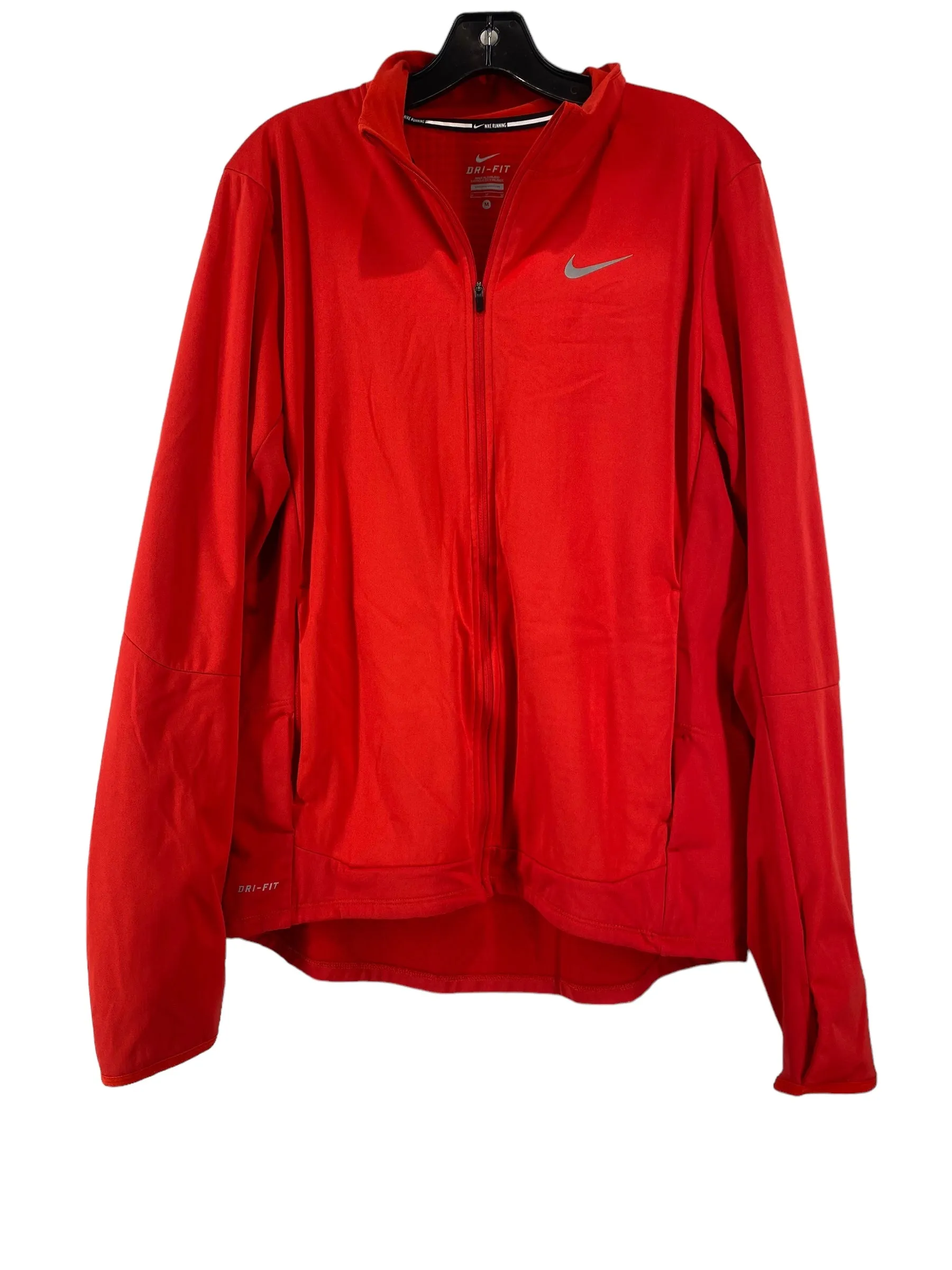 Athletic Jacket By Nike In Red, Size: M