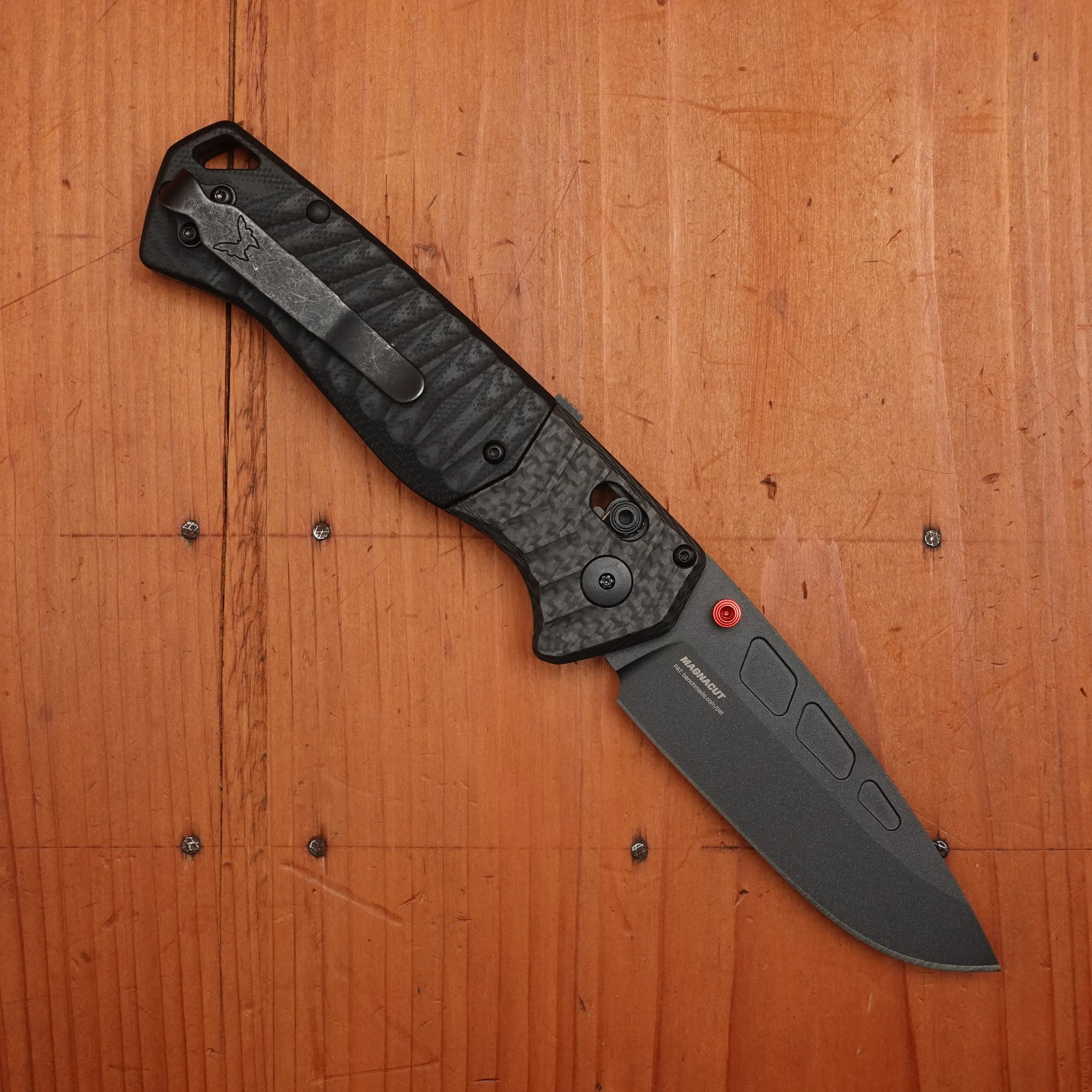 Benchmade 593BK-01 PSK Drop Point MagnaCut AXIS Assist Carbon Fiber & Black G10 Handle