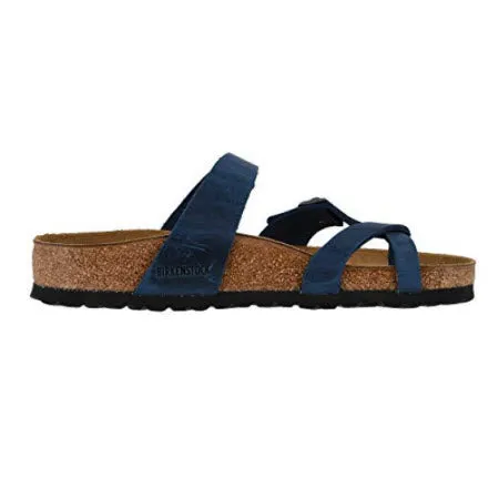 BIRKENSTOCK MAYARI OILED LEATHER BLUE - WOMENS