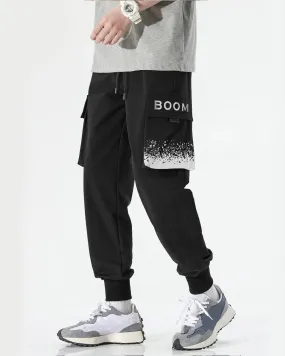 BOOM Word Black Cargo Pant For Men