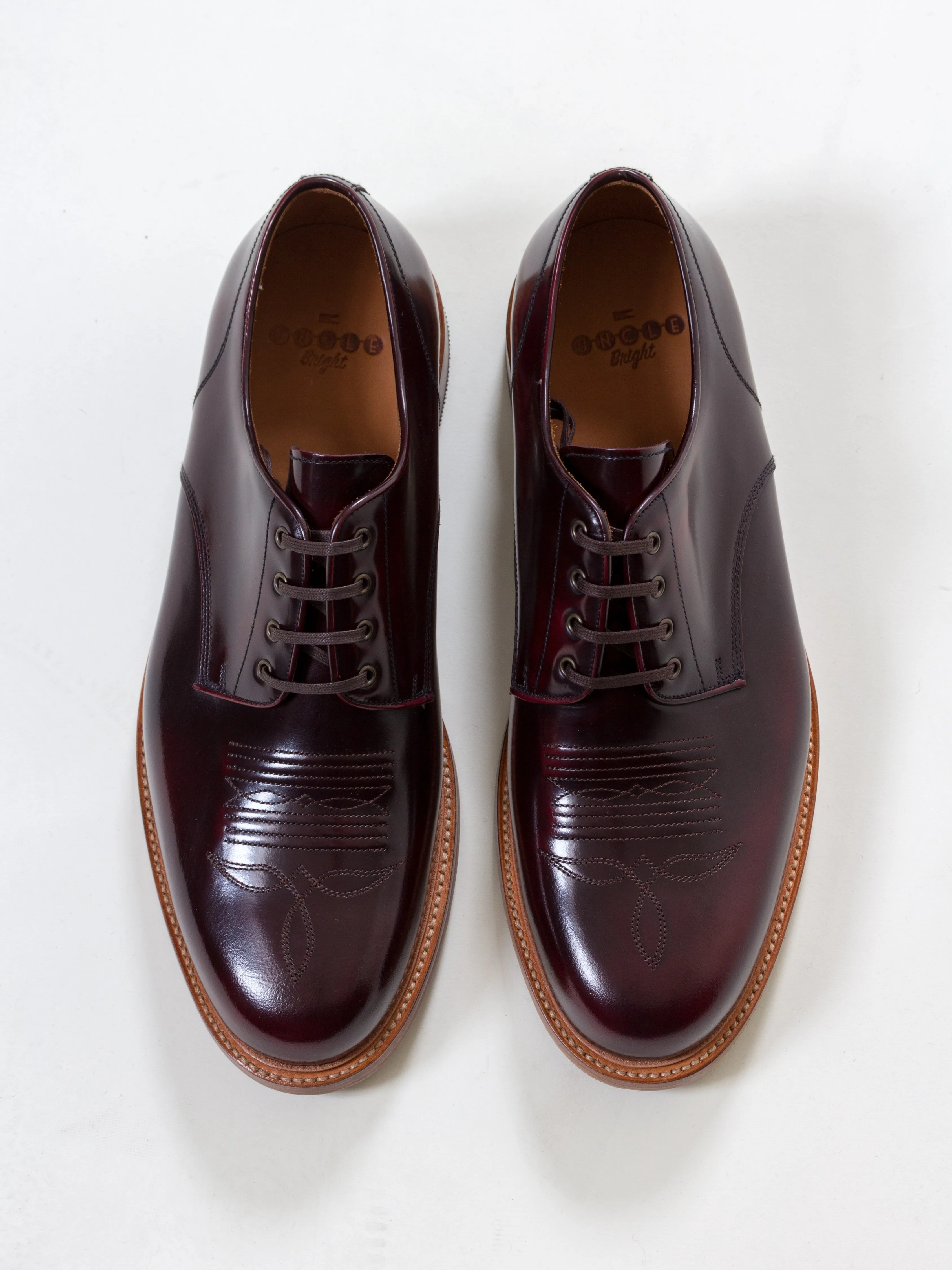 Bright Shoemakers, Western Derby, Burgundy Highshine