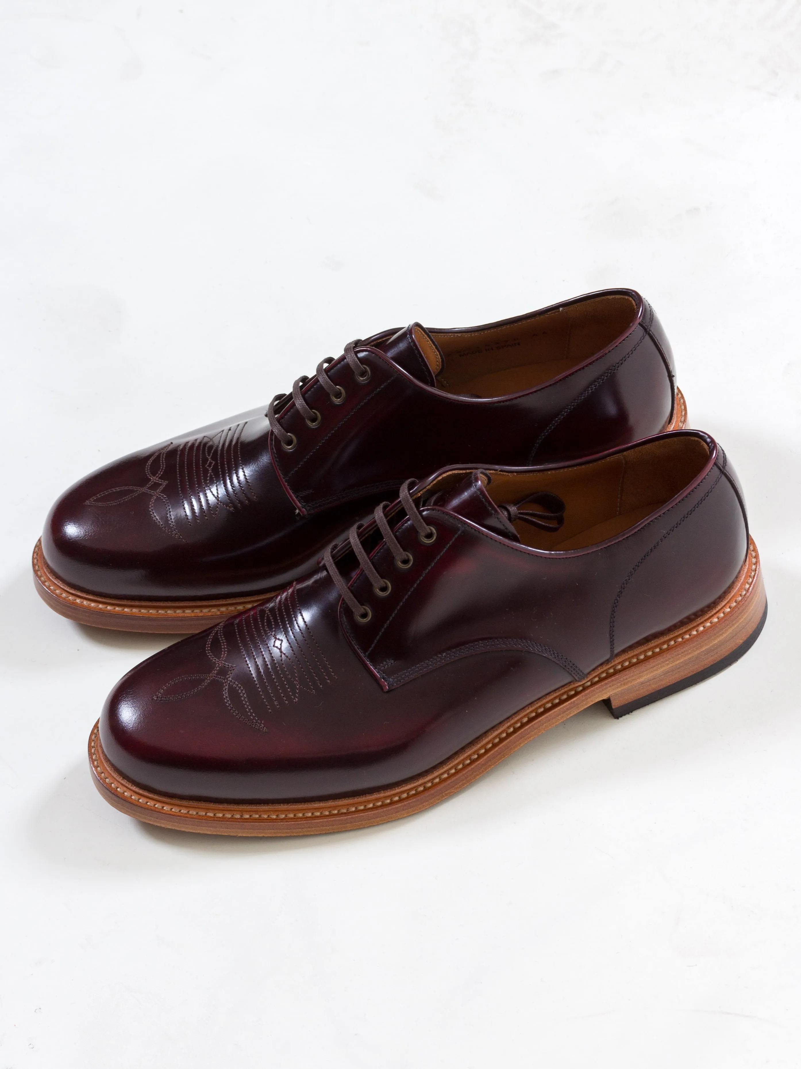 Bright Shoemakers, Western Derby, Burgundy Highshine