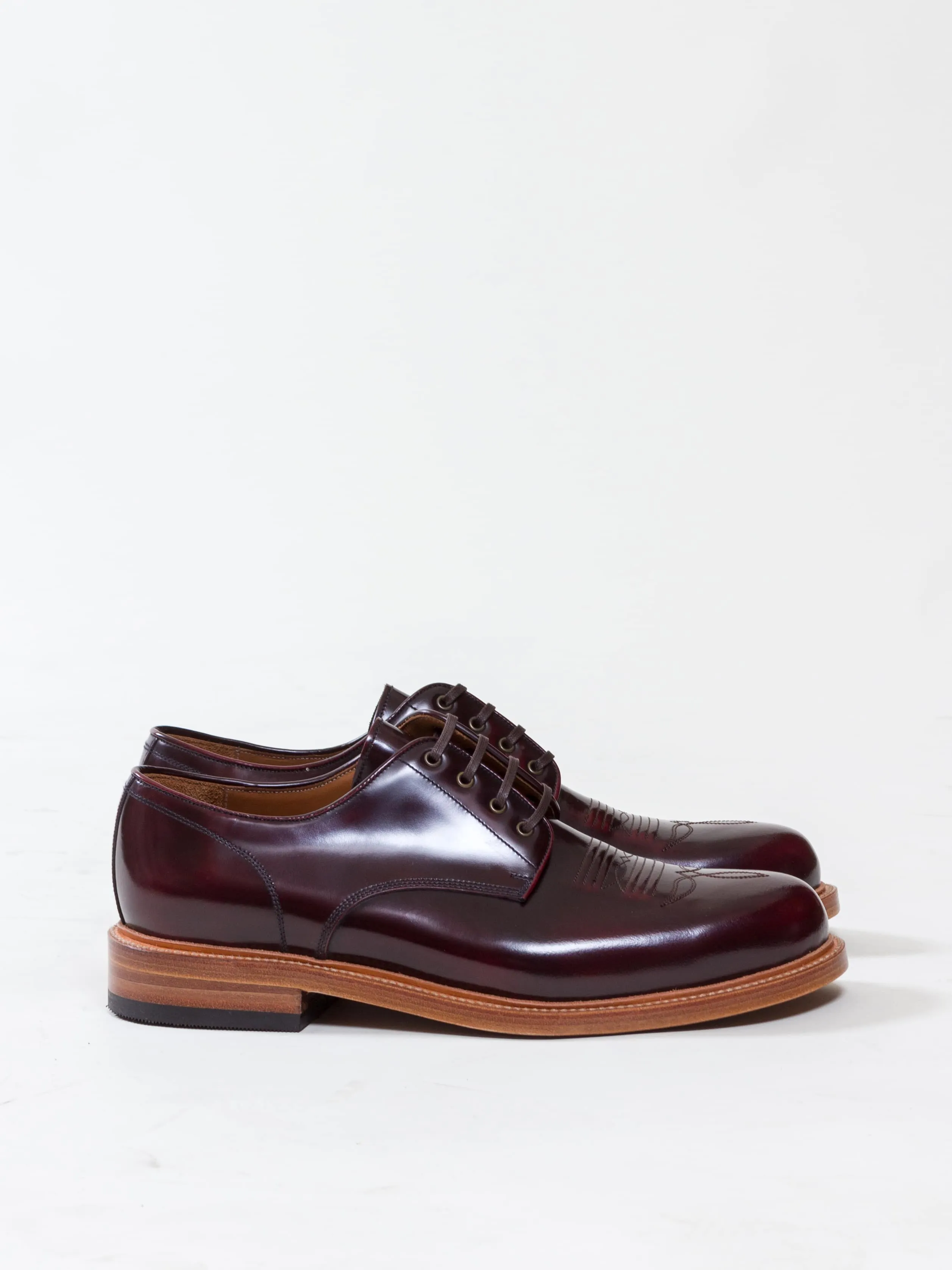 Bright Shoemakers, Western Derby, Burgundy Highshine