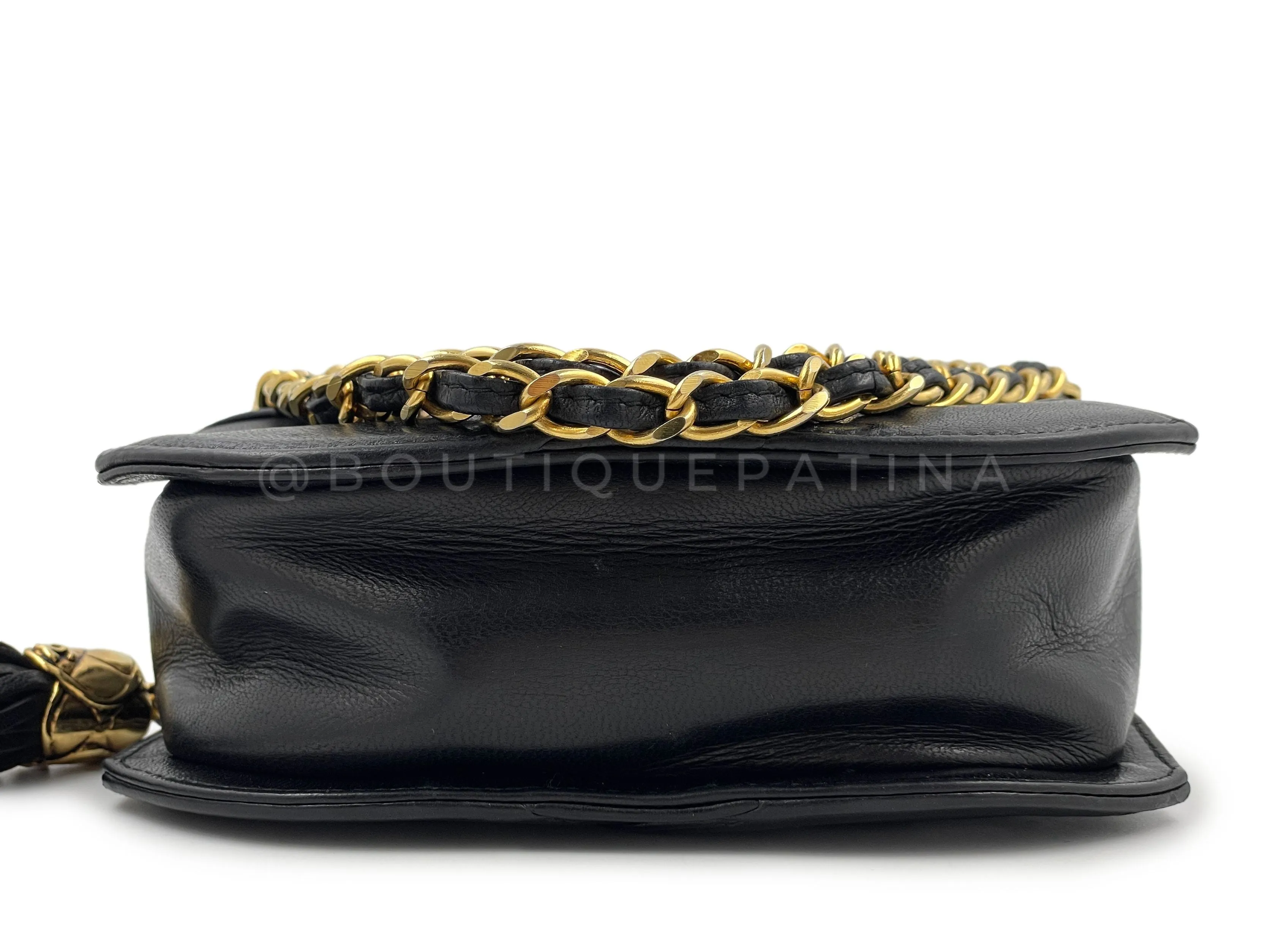 Chanel 1990 Vintage Black Mini Convertible Shoulder Bag 24k GHW