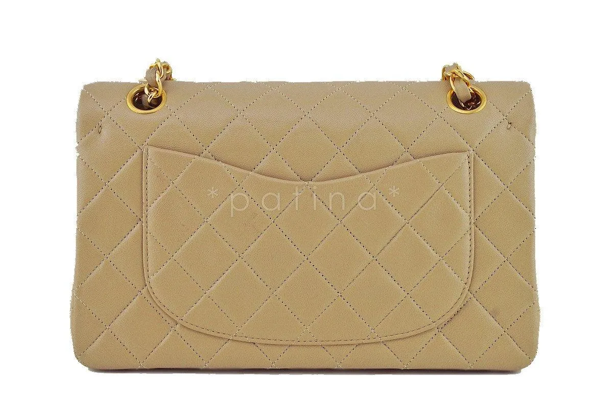 Chanel Beige Lambskin Medium-Small Classic 2.55 Double Flap Bag