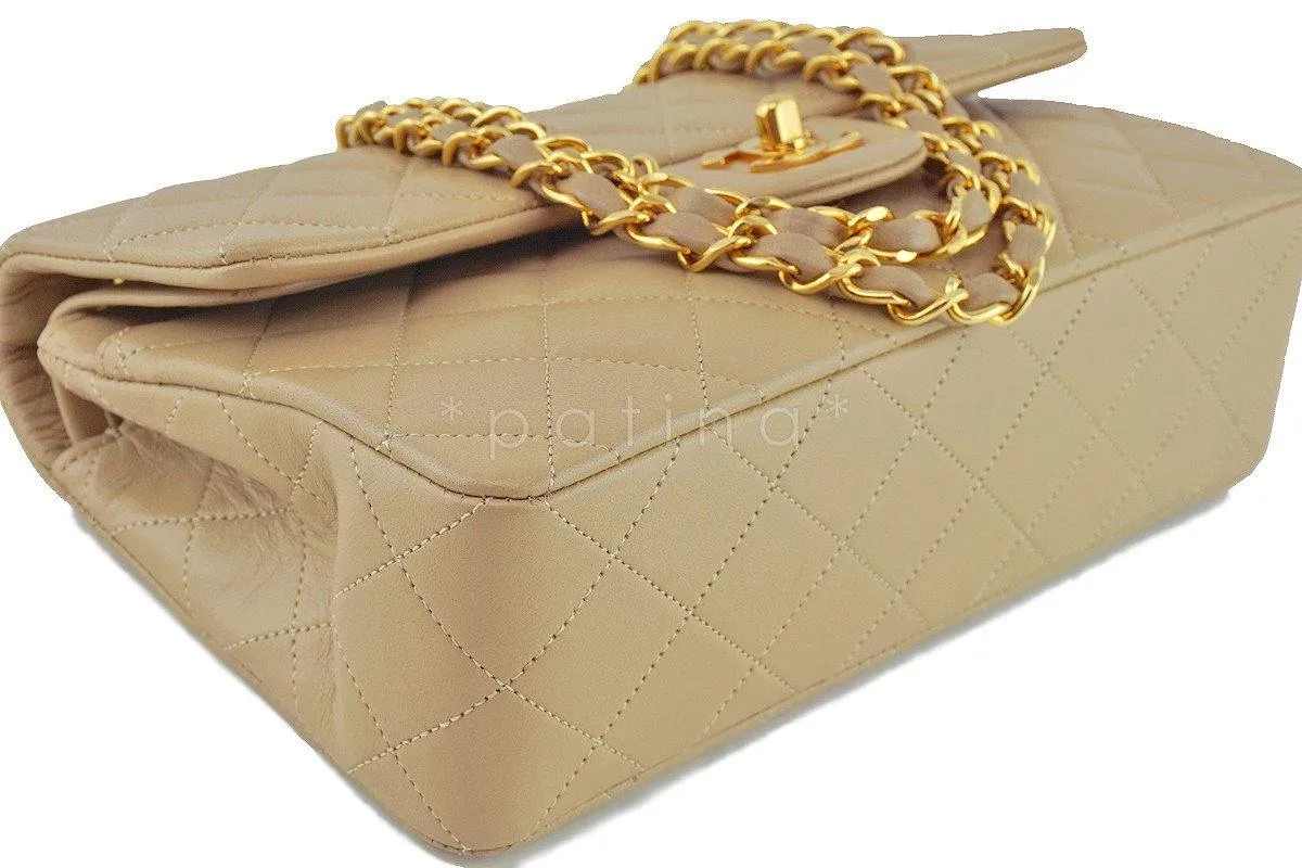 Chanel Beige Lambskin Medium-Small Classic 2.55 Double Flap Bag