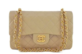 Chanel Beige Lambskin Medium-Small Classic 2.55 Double Flap Bag