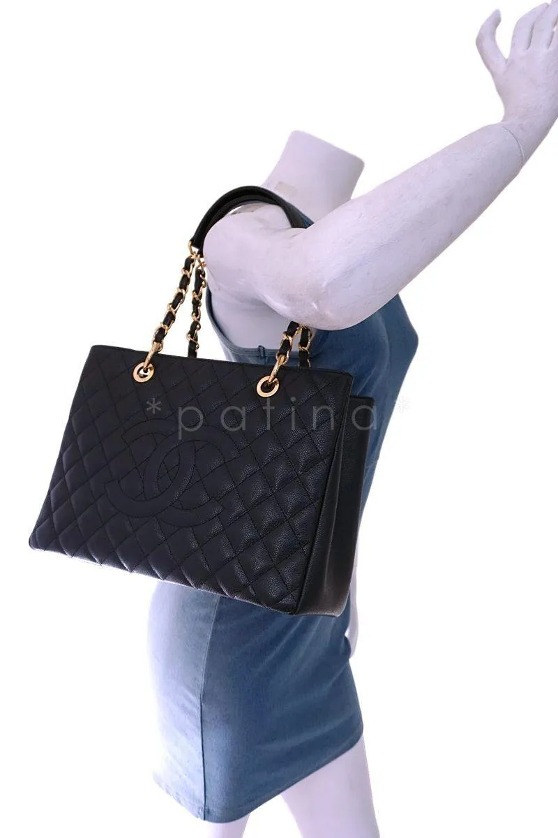 Chanel Black Caviar Classic Grand Shopper Tote GST Bag 24k GHW