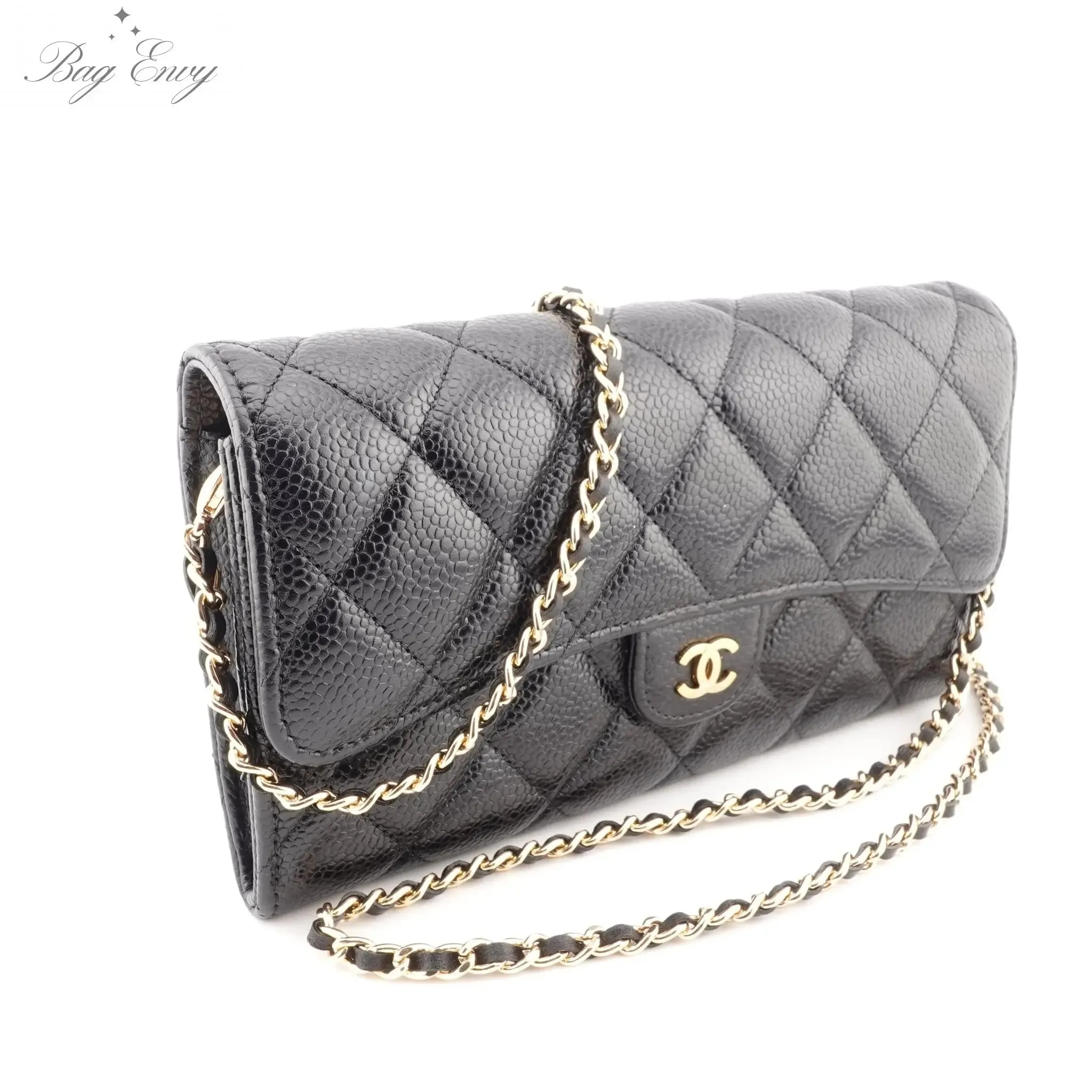 CHANEL Caviar Classic Flap Gusseted Wallet on Chain