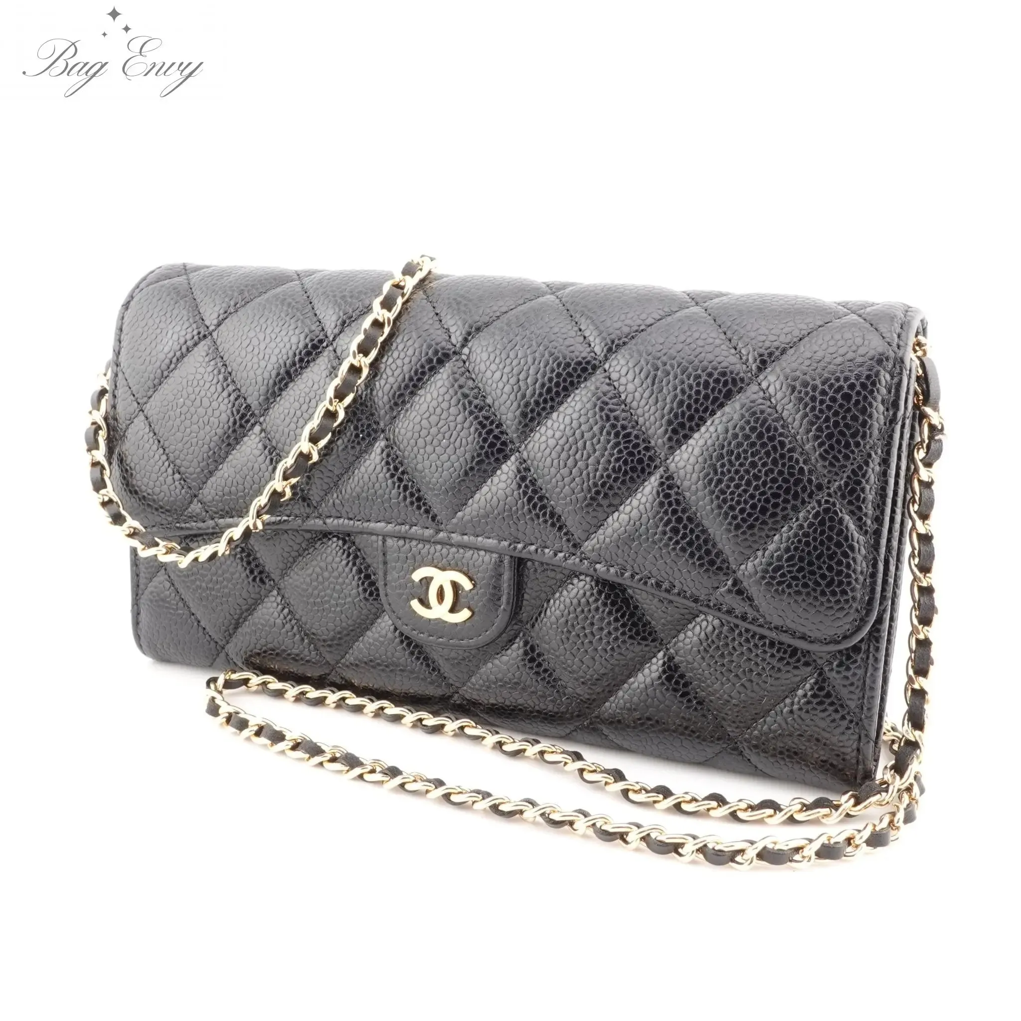 CHANEL Caviar Classic Flap Gusseted Wallet on Chain