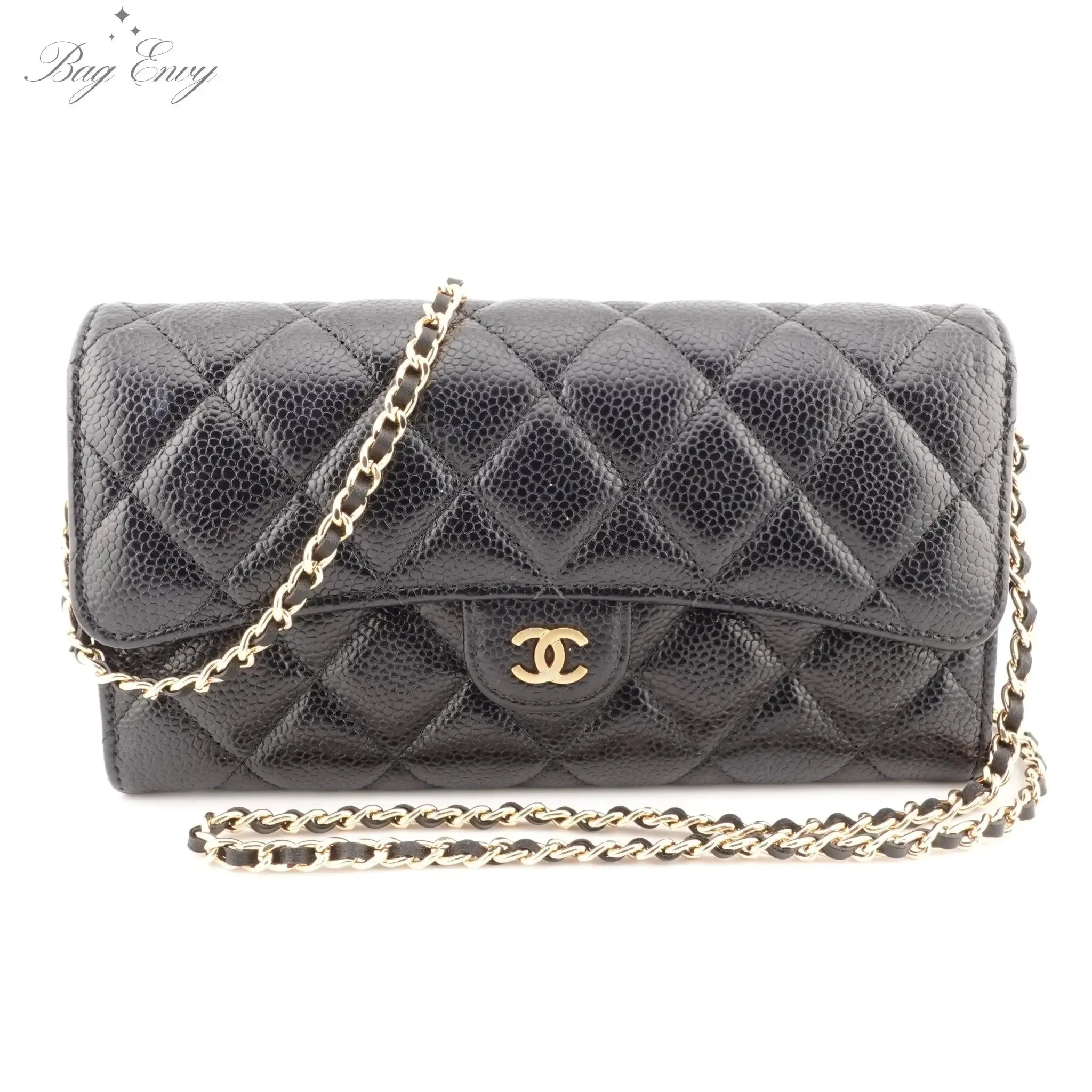 CHANEL Caviar Classic Flap Gusseted Wallet on Chain