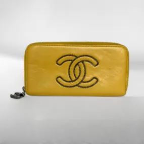 Chanel Zipper Wallet Lambskin Leather