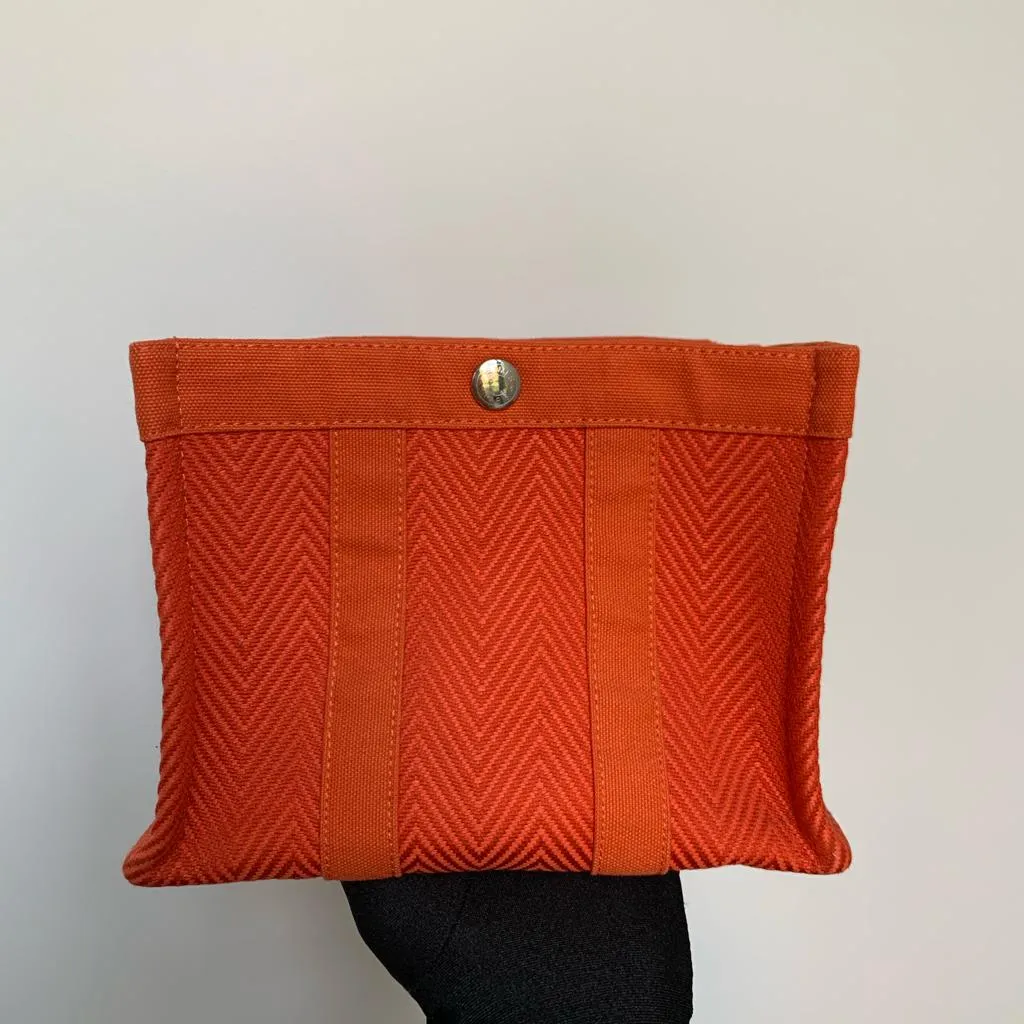 Chevron Abaca Orange Mini H Bag