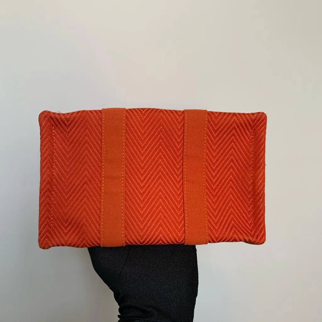 Chevron Abaca Orange Mini H Bag