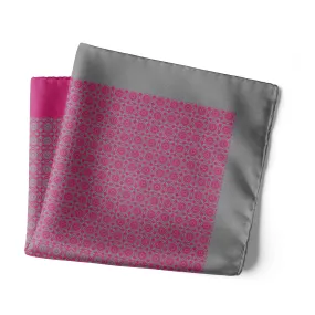 Chokore Magenta & Silver Silk Pocket Square -Indian At Heart line