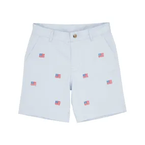 Critter Charlie's Chinos - Buckhead Blue & American Flag Embroidery with Multicolor Stork