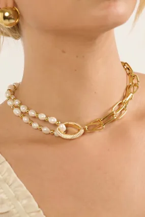 Fairfax Pearl and Toggle Chain Choker