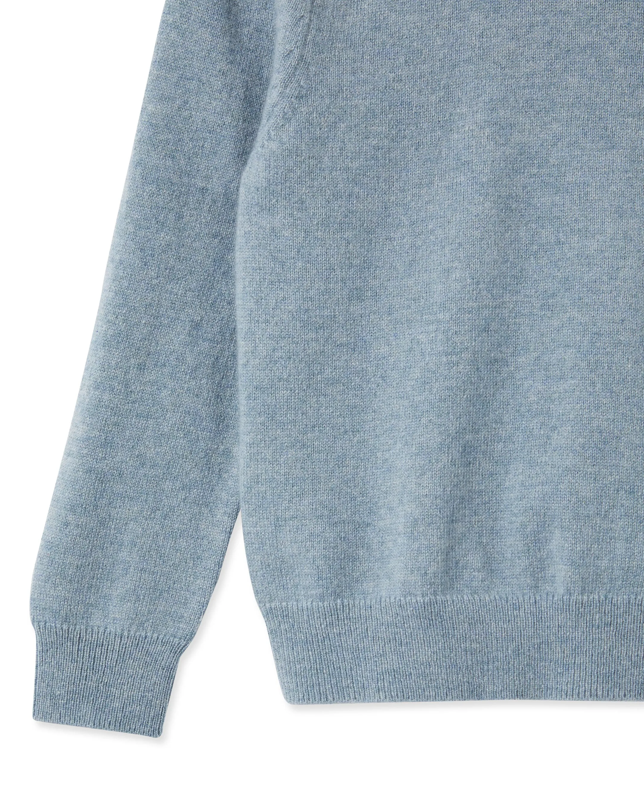 Girls Round Neck Cashmere Jumper Heather Blue