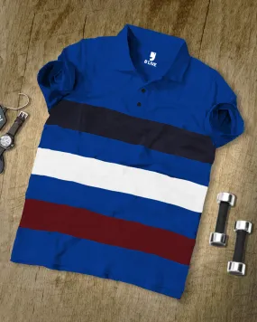 Half Sleeve Multi colour Striped Polo T-Shirt