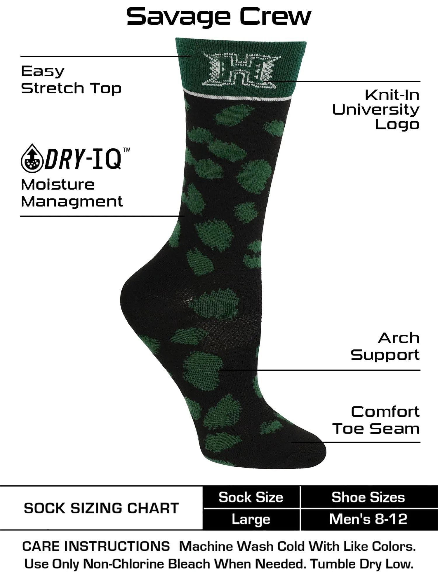 Hawaii Rainbow Warriors Socks Womens Savage Crew Socks