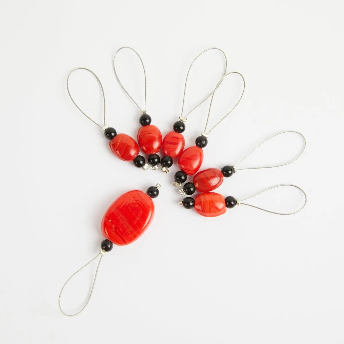 KnitPro NEW ZOONI Stitch Markers in Coloured Beads "Tangerine" (10934)