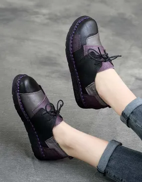 Lace Up Handmade Comfortable Retro Flat Shoes