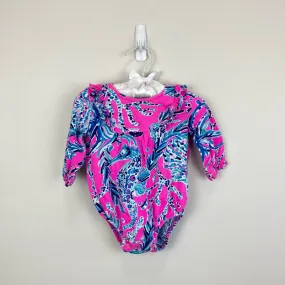 Lilly Pulitzer Girls Velma Bodysuit Mandevilla Pink New Kids on the Dock 3-6 Months