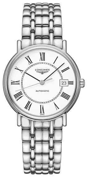 Longines Presence Automatic Stainless Steel White Dial Date Womens Watch L4.821.4.11.6