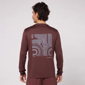 Micromesh™ "Line Numbers" Long Sleeve Tee - Unisex, Chocolate