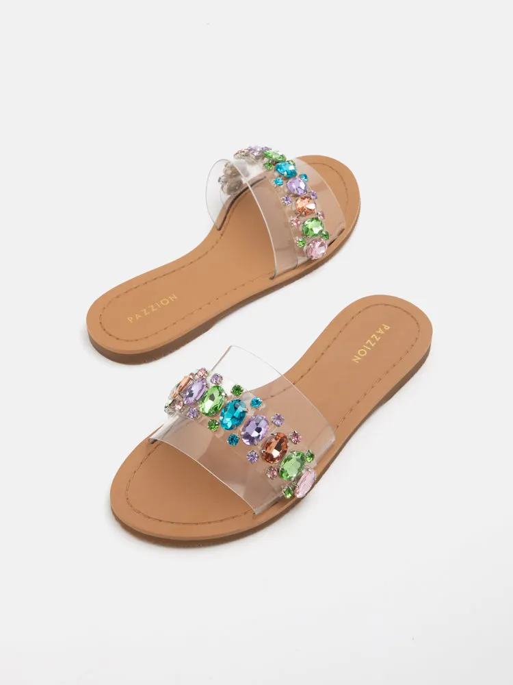 Naomi Crystal Embellished Clear Strap Sandals