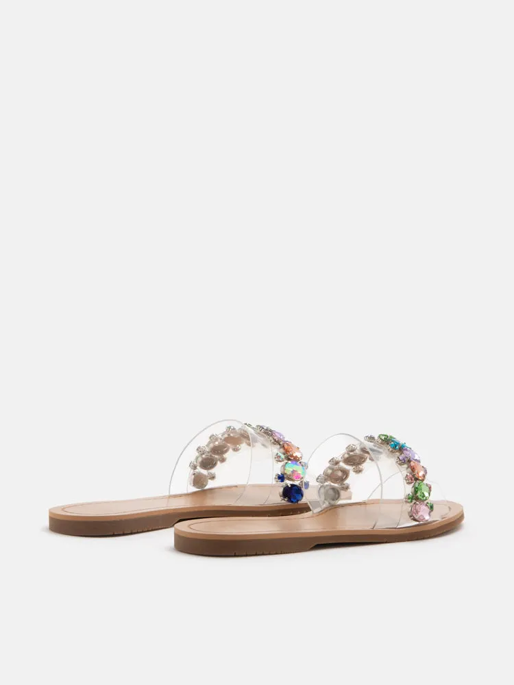 Naomi Crystal Embellished Clear Strap Sandals