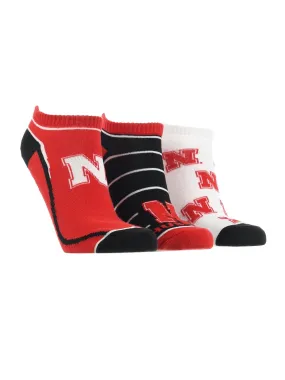 Nebraska Cornhuskers No Show Socks Full Field 3 Pack