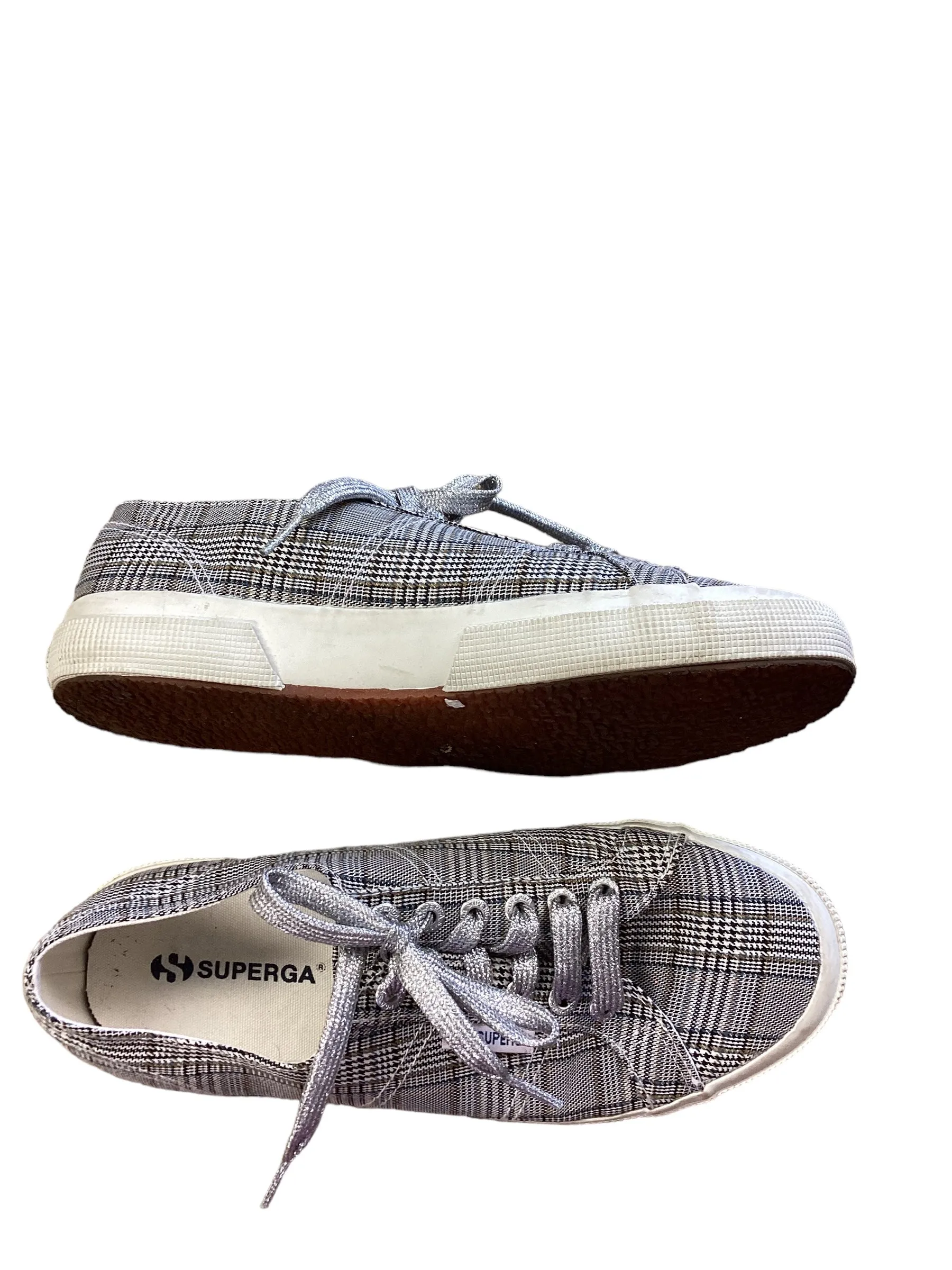 Plaid Pattern Shoes Flats Superga, Size 9.5