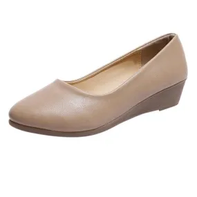 Stylish Round-Toe Wedge Flats for Women - Comfortable and Breathable