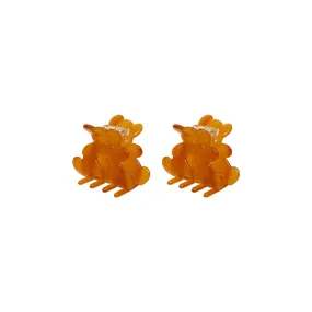 Teddy Bear Clip Set in Amber