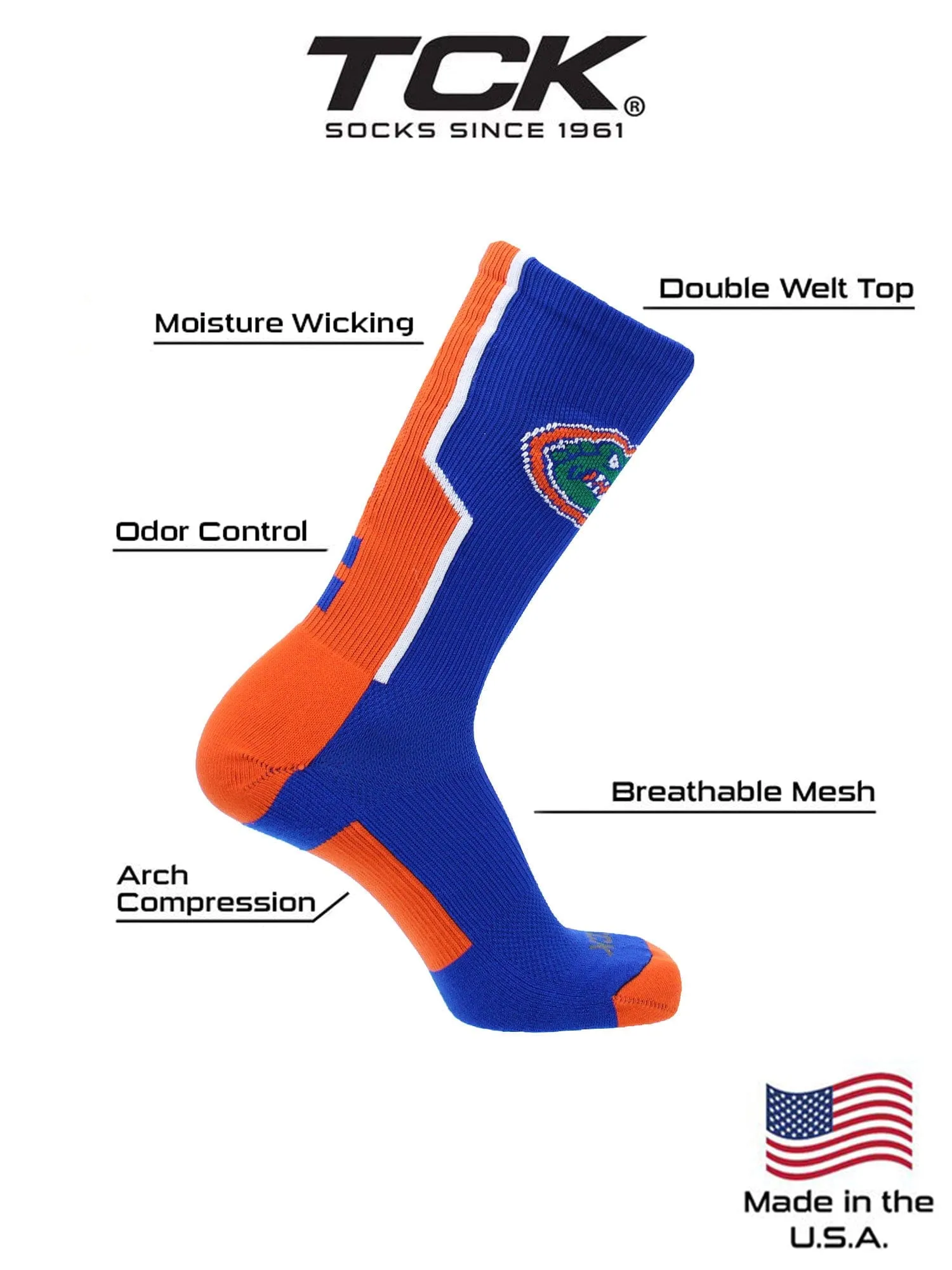 University of Florida Gators Socks Perimeter Crew