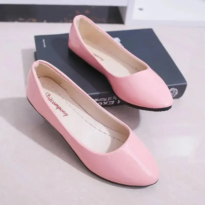 Women Candy Color Ballet Flats White Wedding Shoes Woman Flats Patent Leather Slip on Shoes Zapatos Mujer Ladies Boat Shoes224