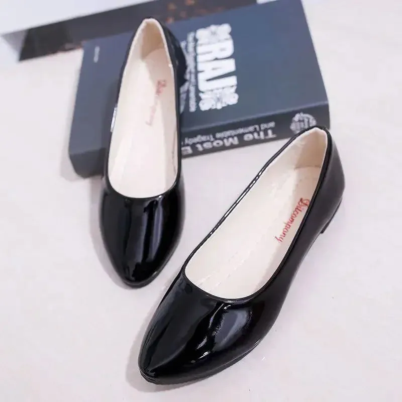 Women Candy Color Ballet Flats White Wedding Shoes Woman Flats Patent Leather Slip on Shoes Zapatos Mujer Ladies Boat Shoes224