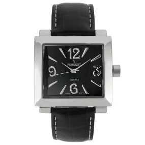 Women's Square 35x40mm Easy Read Big Face Watch with Leather Band