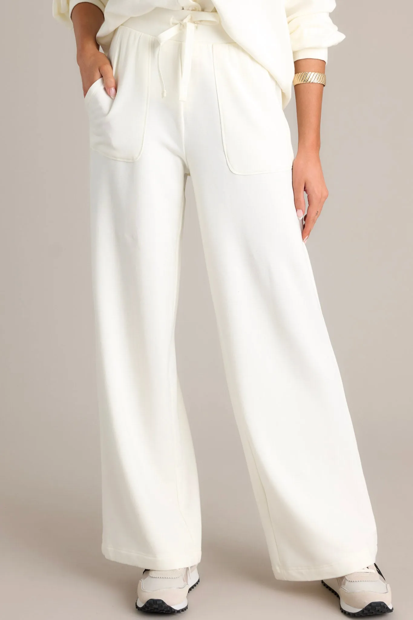 Z Supply Sea Salt White Layover Modal Fleece Pant